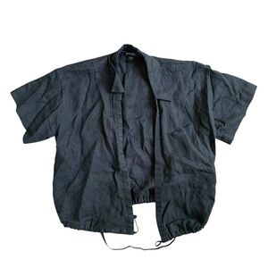 Athleta Charcoal Open-Front Crop Top